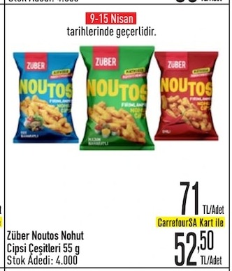 Züber Noutos Nohut Cipsi Çeşitleri 55 G