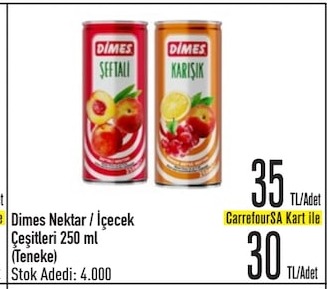 Dimes Nektar / İçecek Çeşitleri 250 Ml