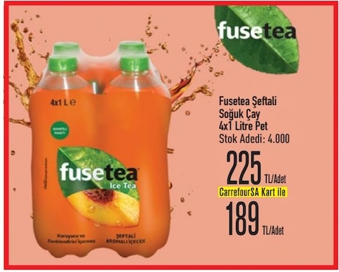 Fuzetea Şeftali Soğuk Çay 4X1 Litre Pet