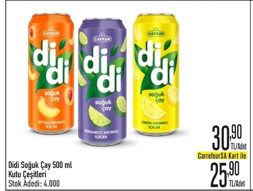 Didi Soğuk Çay 500 Ml Kutu Çeşitleri