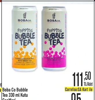 Boba Co Bubble Tea 330 Ml Kutu Çeşitleri