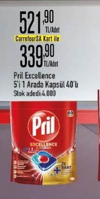 Pril Excellence 5'I 1 Arada Kapsül 40'Lı