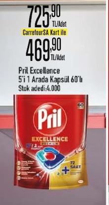 Pril Excellence 5'I 1 Arada Kapsül 60'Lı