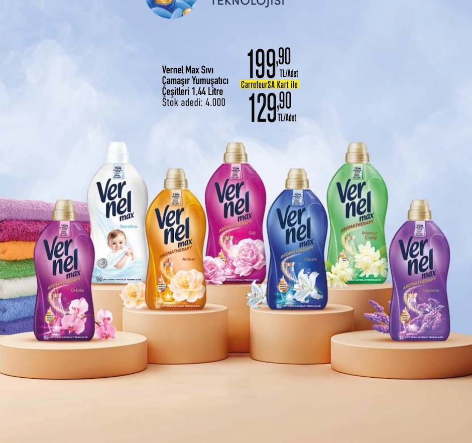 Vernel Max Sıvı Çamaşır Yumuşatıcı Çeşitleri 1,44 Litre