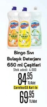 Bingo Sıvı Bulaşık Deterjanı 650 Ml Çeşitleri