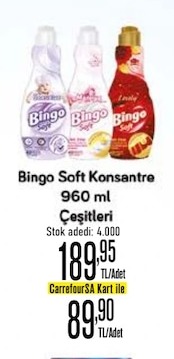 Bingo Soft Konsantre 960 Ml Çeşitleri