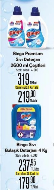 Bingo Premium Sıvı Deterjan 2600 Ml Çeşitleri