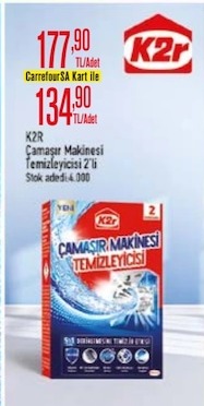 K2R Çamaşır Makinesi Temizleyicisi 2'Li