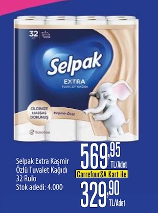 Selpak Extra Kaşmir Özlü Tuvalet Kağıdı 32 Rulo