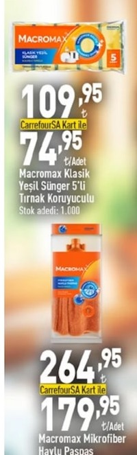 Macromax Klasik Yeşil Sünger 5'Li Tırnak Koruyuculu