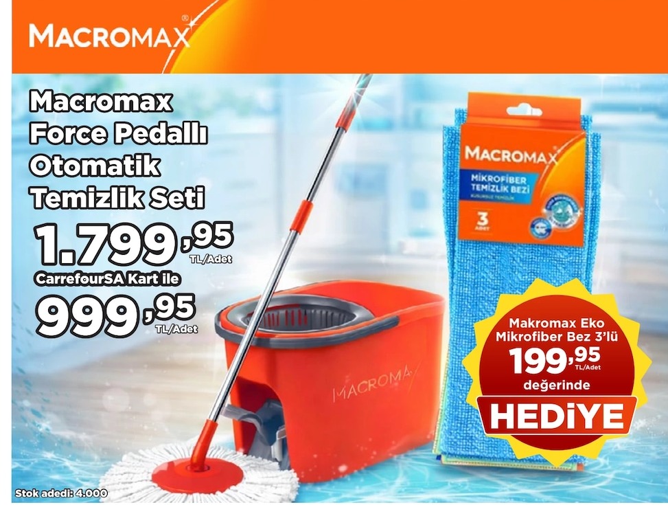 Macromax Force Pedallı Otomatik Temizlik Seti