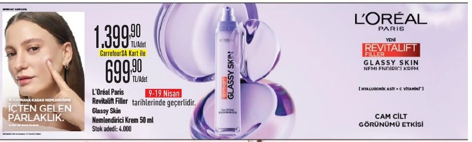 L'Oréal Paris Revitalift Filler Glassy Skin Nemlendirici Krem 50 Ml