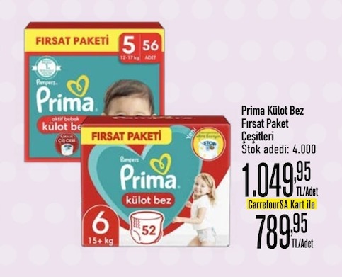 Prima Külot Bez Fırsat Paket Çeşitleri