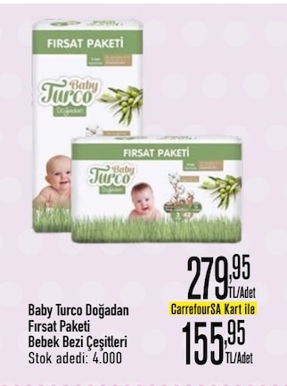Baby Turco Doğadan Fırsat Paketi Bebek Bezi Çeşitleri
