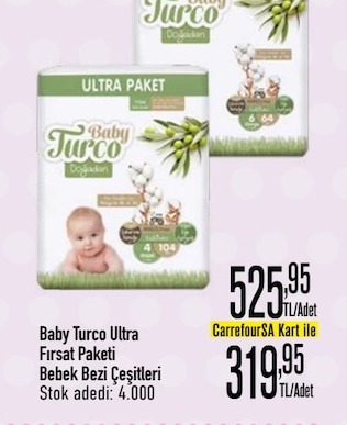 Baby Turco Ultra Fırsat Paketi Bebek Bezi Çeşitleri