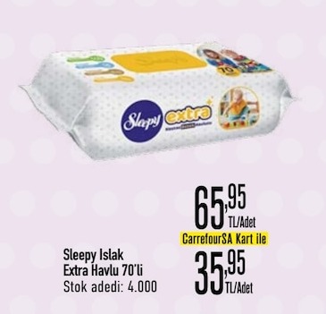 Sleepy Islak Extra Havlu 70'Li