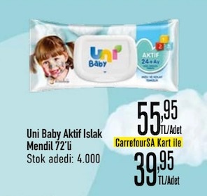 Uni Baby Aktif Islak Mendil 72'Li