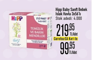 Hipp Baby Sanft Bebek Islak Havlu 3X56'Lı