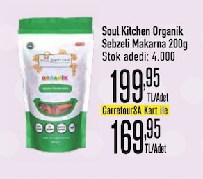 Soul Kitchen Organik Sebzeli Makarna 200G