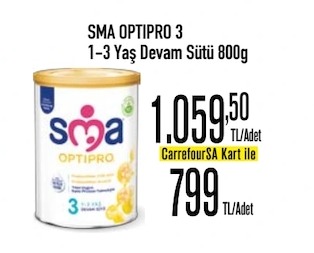 Sma Optipro 3 1-3 Yaş Devam Sütü 800G