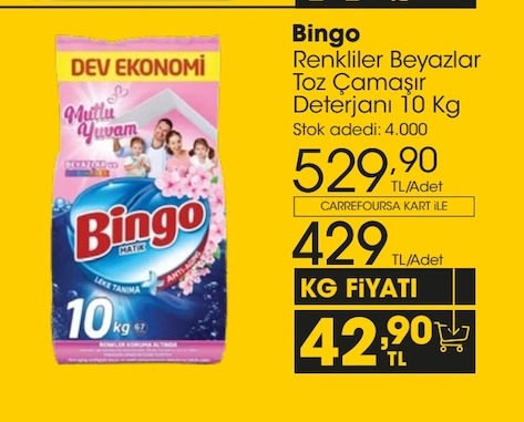 Bingo Renkliler Beyazlar Toz Çamaşır Deterjanı 10 Kg