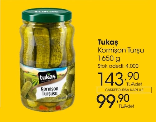 Tukaş Kornişon Turşu 1650 G
