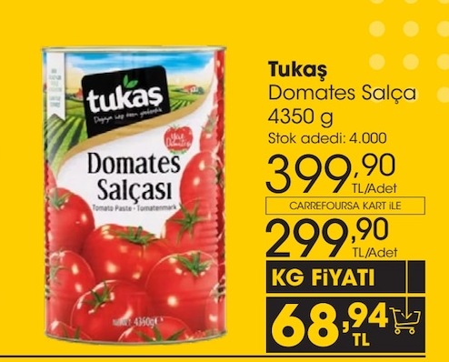 Tukaş Domates Salça 4350G