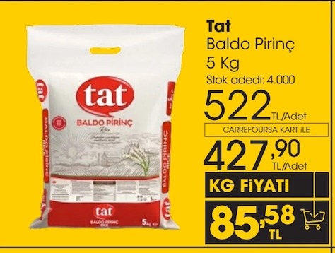 Tat Baldo Pirinç 5 Kg