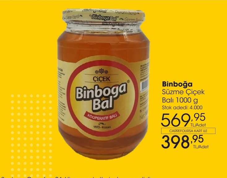 Binboa Süzme Çiçek Balı 1000 G
