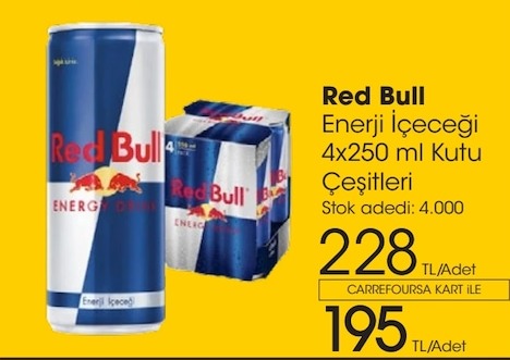 Red Bull Enerji İçeceği 4X250 Ml Kutu