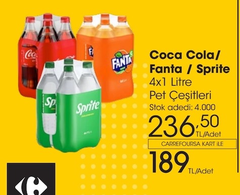 Coca Cola/Fanta/Sprite 4X1 Litre Pet Çeşitleri