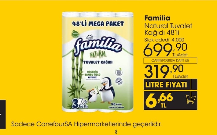 Familia Natural Tuvalet Kağıdı 48'Li Mega Paket