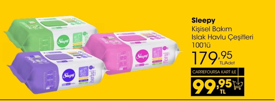 Sleepy Kiselsel Bakım Islak Havlu