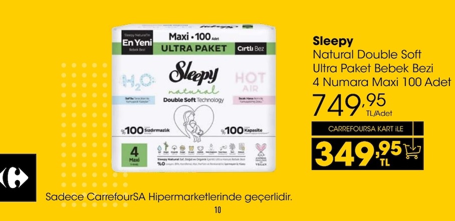 Sleepy Natural Double Soft Ultra Paket Bebek Bezi 4 Numara