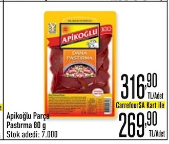 Apikoğlu Paça Pastırma 80G