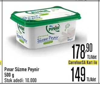 Pınar Süzme Peynir 500G