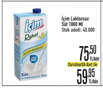 İçim Laktozsuz Süt 1000 Ml