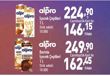 Alpro İçecek Çeşitleri 1L