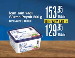 İçim Tam Yağlı Süzme Peynir 500 G