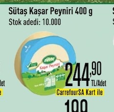 Sütaş Kaşar Peyniri 400G