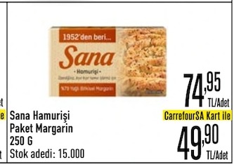 Sana Hamurişi Paket Margarin 250G