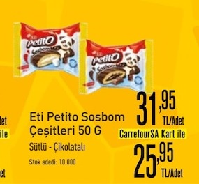 Eti Petito Sosbom Çeşitleri 50 G Sütlü - Çikolatalı