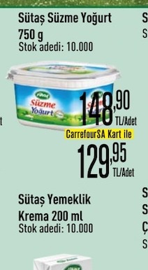 Sütaş Süzme Yoğurt 750 G