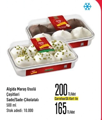 Algida Maraş Usulü Çeşitleri Sade/Sade-Çikolatalı 500 Ml