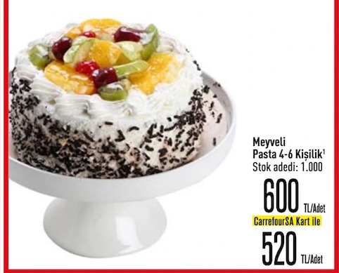 Meyveli Pasta 4-6 Kişilik