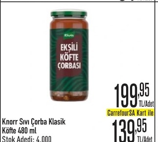 Knorr Sıvı Çorba Klasik Köfte 480Ml