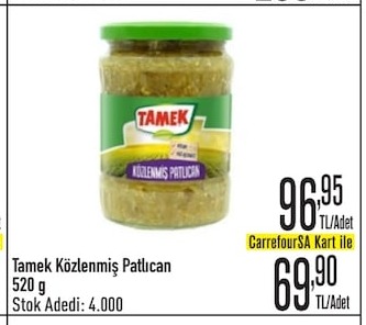 Tamek Közlenmiş Patlıcan 520 G