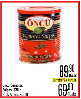 Öncü Domates Salçası 830 G