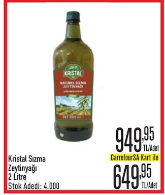 Kristal Sızma Zeytinyağı 2 Litre