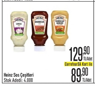 Heinz Sos Çeşitleri Garlic, Barbecue, American Burger